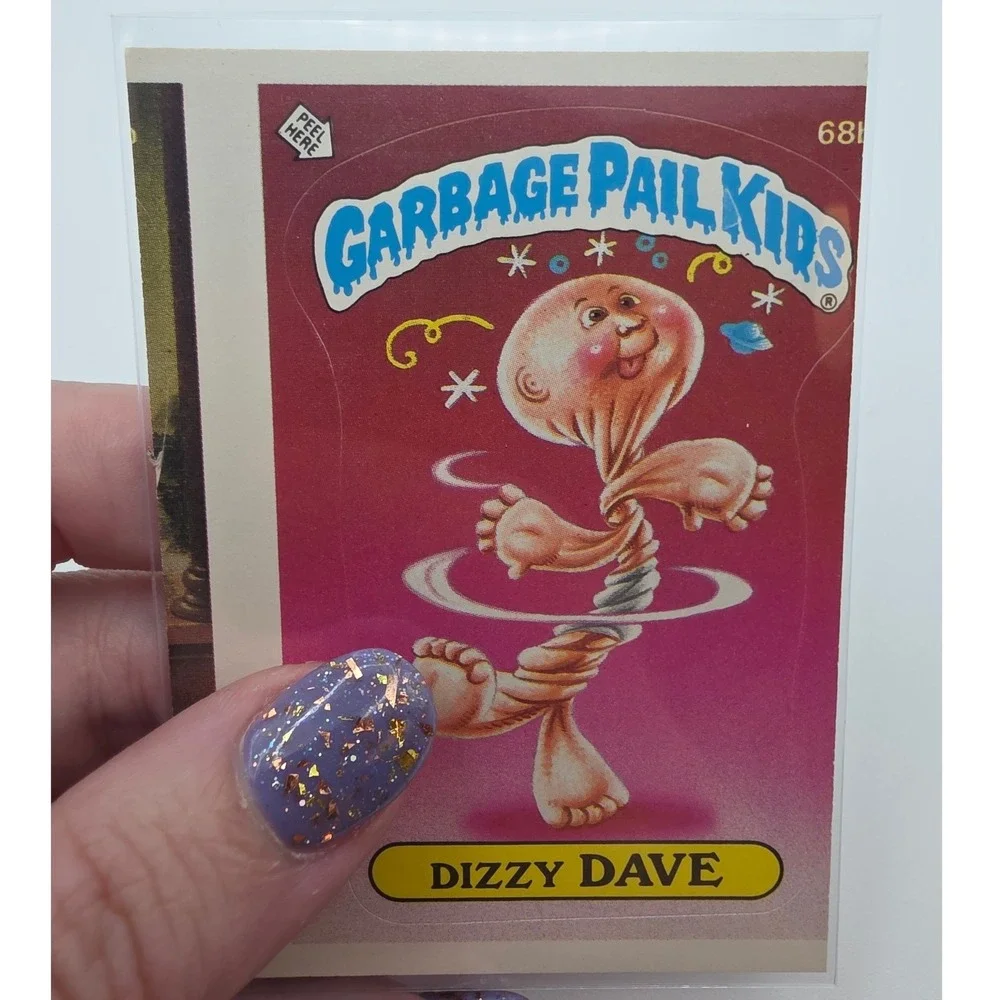 Error Card Miscut Topps Garbage Pail Kids Trading Card OS2 Pink 68b Dizzy Dave